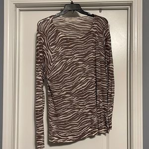 LOFT Brown and Ivory Zebra Sweater sz 20/22